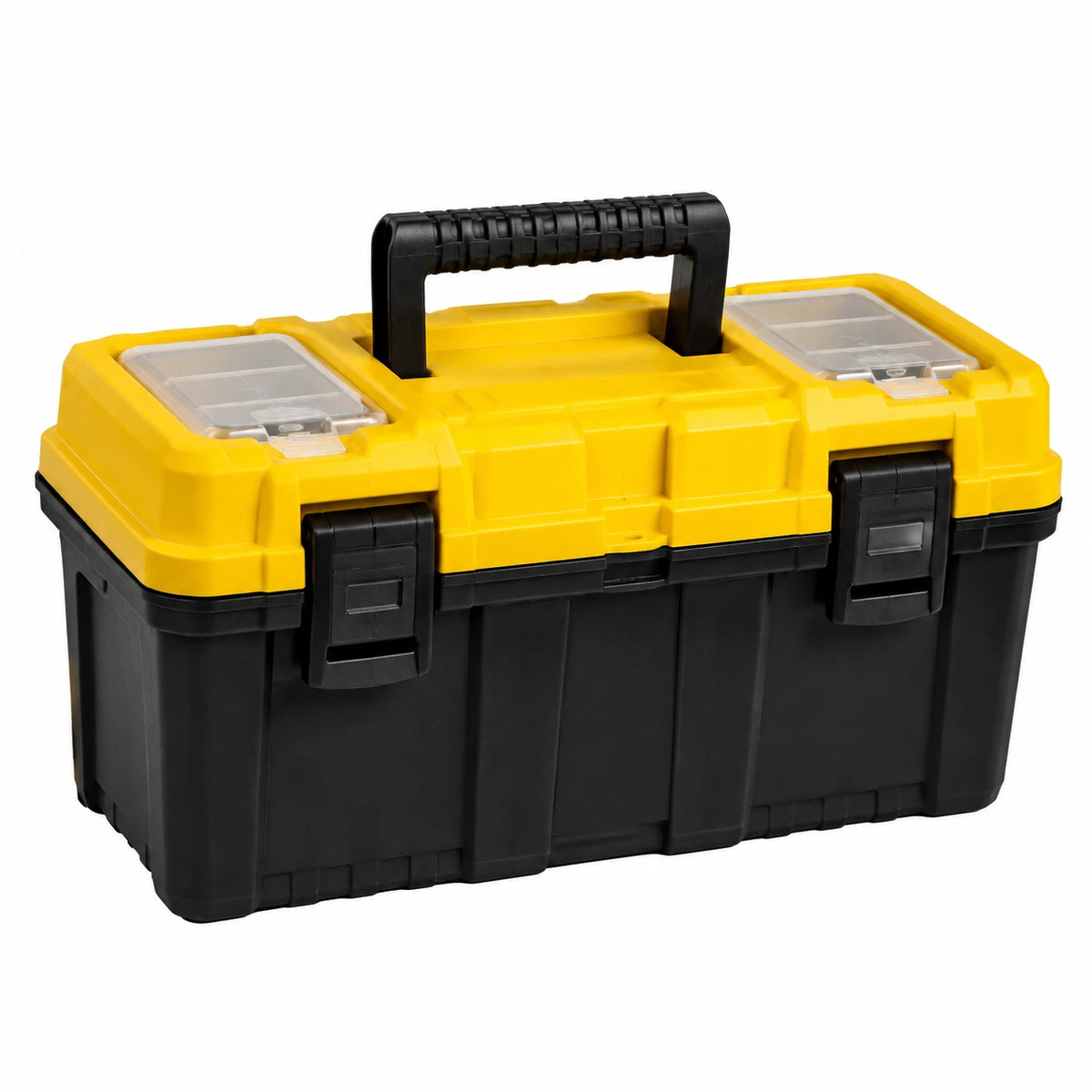 Boîte à outils 48 x 25 x 25 cm en plastique jaune noir avec organiseurs