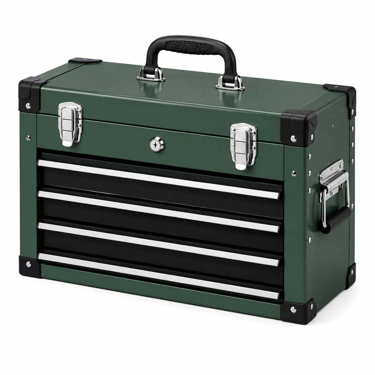 Coffre à outils 45 cm en acier vert avec tiroirs portable